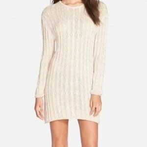 Volcom Cable Knit Beige Sweater Dress Size Medium/12